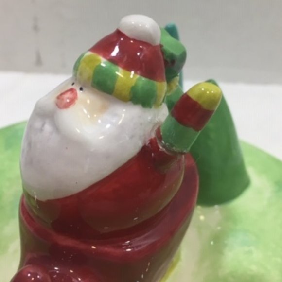 Oneida Santa Christmas Two Piece Ceramic Bowl w/Handles - Picture 10 of 10